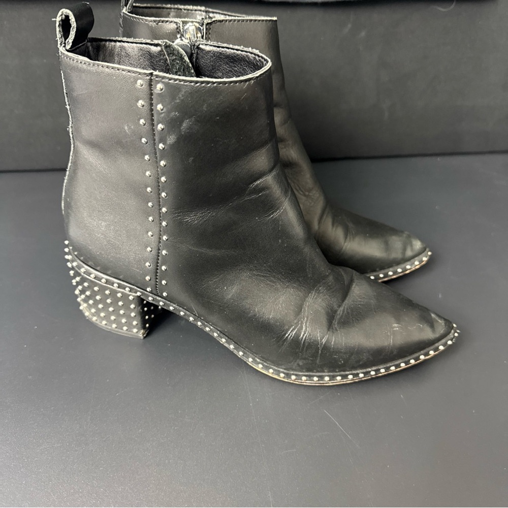 Dolce Vita 8.5 Studded Side Zip Block Heels Ankle Bootie Boot Grunge Dress Punk